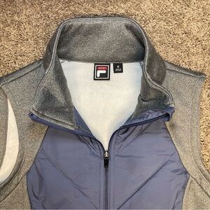 Fila sport quilted vest medium lightweight zip outdoor stretch athletic coat‎